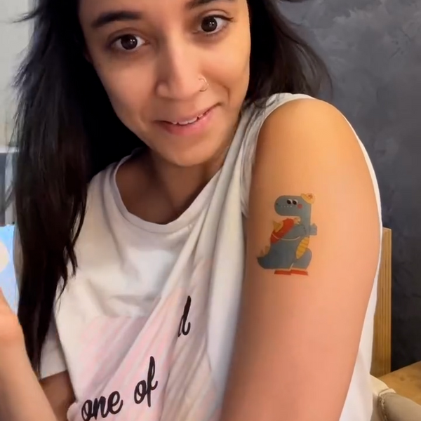 Real customer wearing The Giggly Monster Club