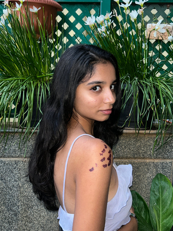 Real customer wearing Bloodlines & Butterflies