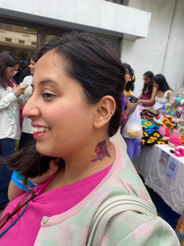 Real customer wearing Clowning Around With Colors