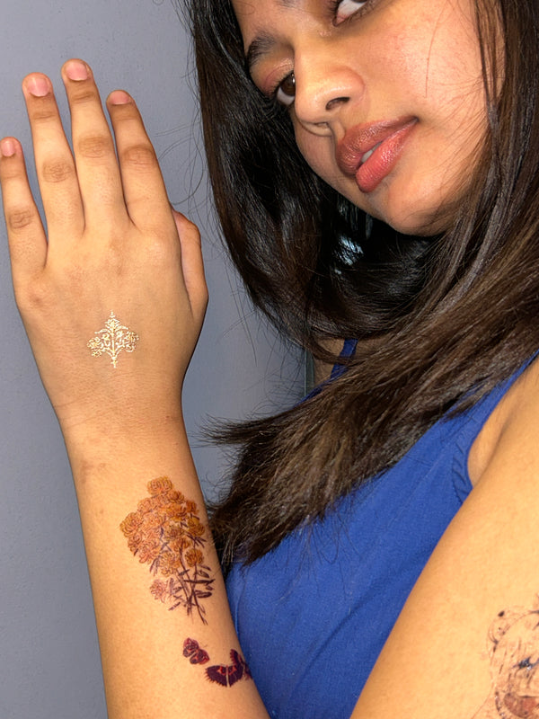 Real customer wearing Golden Whispers of Autumn