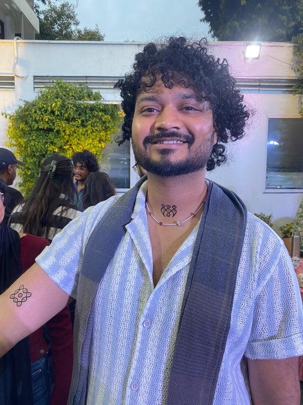 Real customer wearing My Grandmother's Kolam