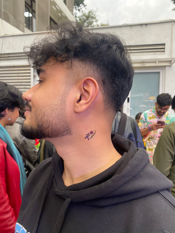 Real customer wearing Postcard From My Childhood