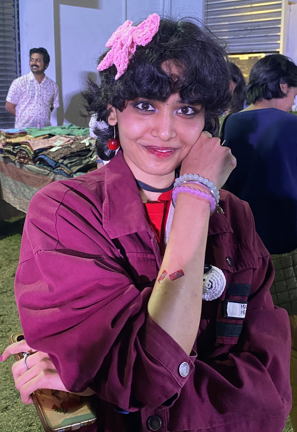 Real customer wearing Desi Snack Attack